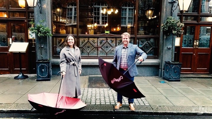 Taking our new umbrellas out for a spin!