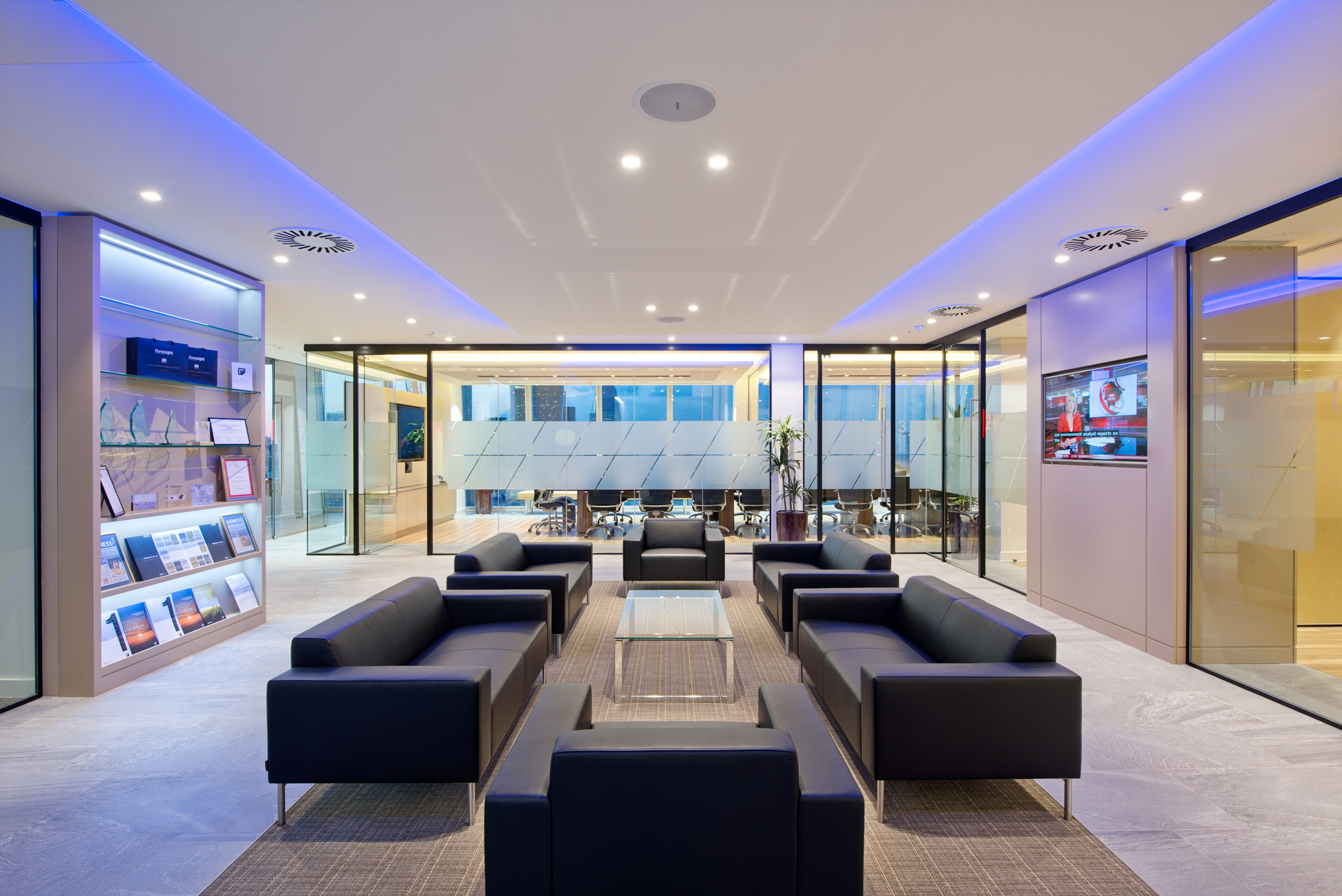 Foresight LED Showroom creating a sleek and expensive feel throughout the space.